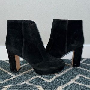 Kate Spade Barrett Black Suede Ankle Boots Size 10